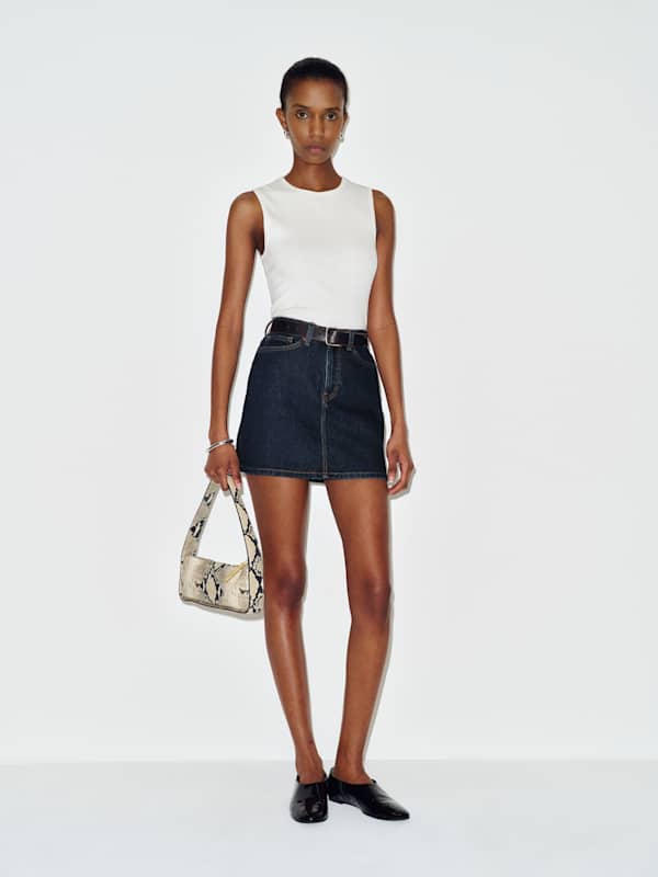 Lydia High Rise Denim Mini Skirt - Huron